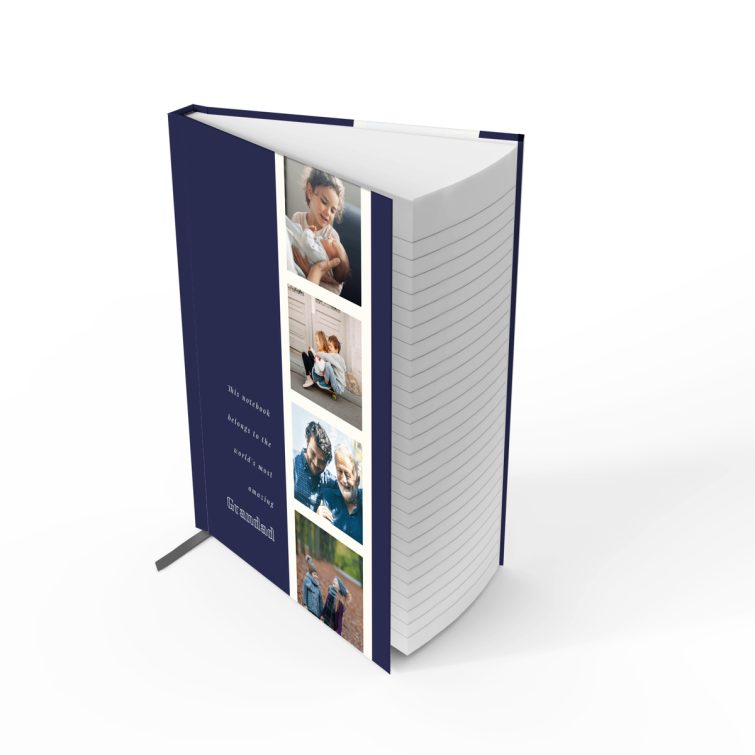 Personalised notebook design with six photos for family memories by Utterly Printable