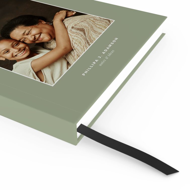 Personalised portrait notebook design featuring one photo on the cover spread by Utterly Printable.