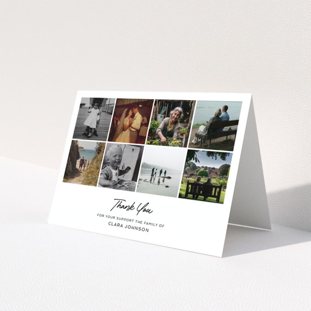 Funeral thank you card with nine photos for personalisation