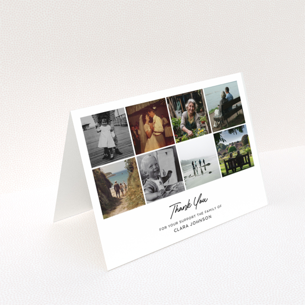 Funeral thank you card with nine photos for personalisation