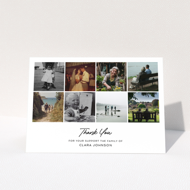 Funeral thank you card with nine photos for personalisation