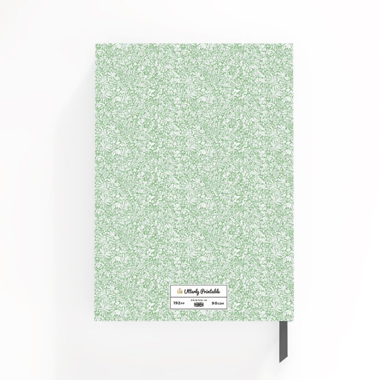 Floral-patterned notebook cover design with one photo on the front.