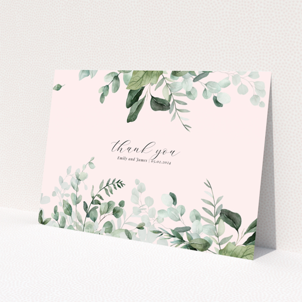 Landscape design wedding thank you card reverse side with no photos