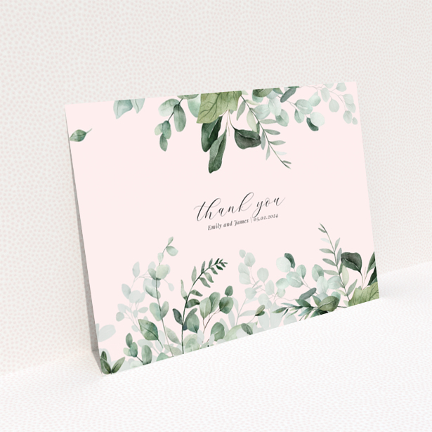 Landscape design wedding thank you card reverse side with no photos