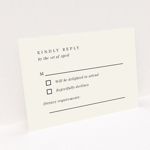 Heritage Crest RSVP Card Template - Elegant Wedding Stationery. This is a view of the back