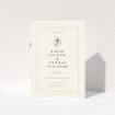 Elegant Heritage Crest A5 Wedding Order of Service Booklet Template. This is a view of the front