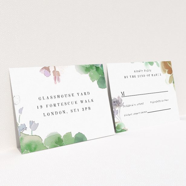 Hibernian Harmony RSVP Card Template - Elegant Wedding Stationery. This is a view of the back