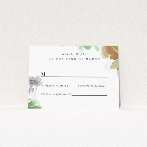 Hibernian Harmony RSVP Card Template - Elegant Wedding Stationery. This is a view of the front