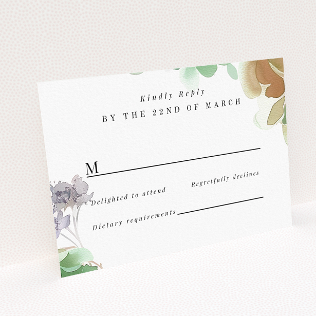 Hibernian Harmony RSVP Card Template - Elegant Wedding Stationery. This is a view of the back