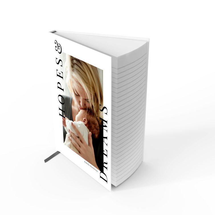 Portrait orientation personalised notebooks design by Utterly Printable, featuring one photo on the cover.