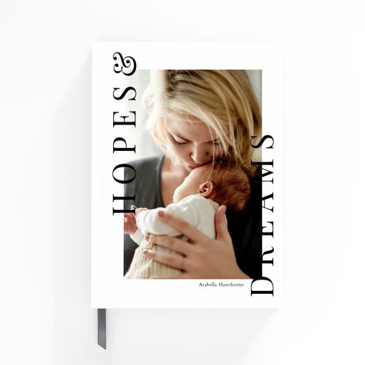 Portrait orientation personalised notebooks design by Utterly Printable, featuring one photo on the cover.