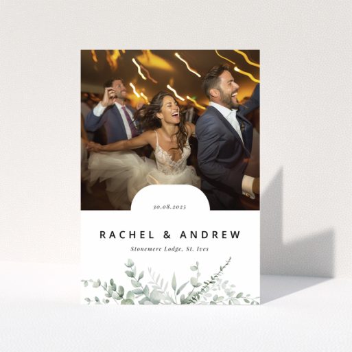 Wedding invitation card with one photo