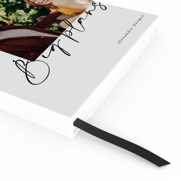 Personalised portrait notebook design with one photo on the cover from Utterly Printable.