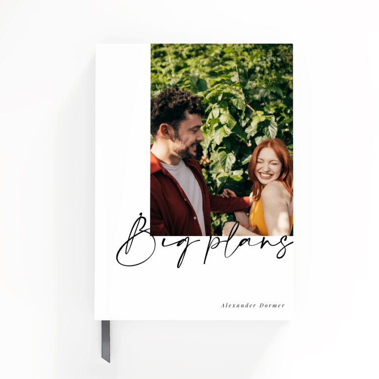 Personalised portrait notebook design with one photo on the cover from Utterly Printable.