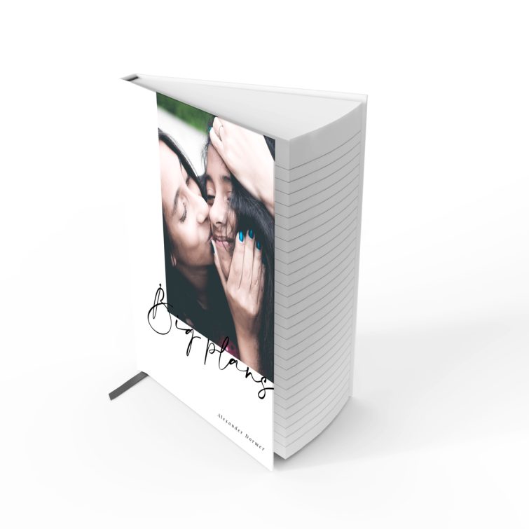 Portrait orientation personalised notebooks design with one photo on the cover, ideal for special events or gifts.