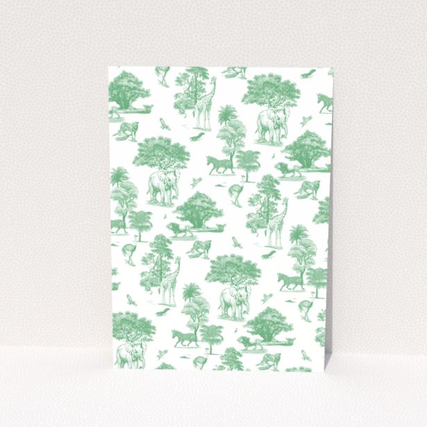 Change of address card design - Portrait - elegant greenery animal scene with no photos