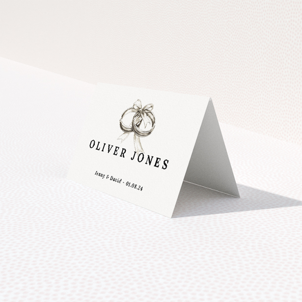 Knotting Hill Wedding Place Cards - Timeless Elegance Design. This is a third view of the front