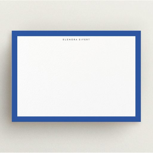 Custom Writing Stationery Design for Women - "Big blue" A ladies custom writing stationery design titled "Big blue". It is an A5 card in a landscape orientation. "Big blue" is available as a flat card, with tones of blue and white.