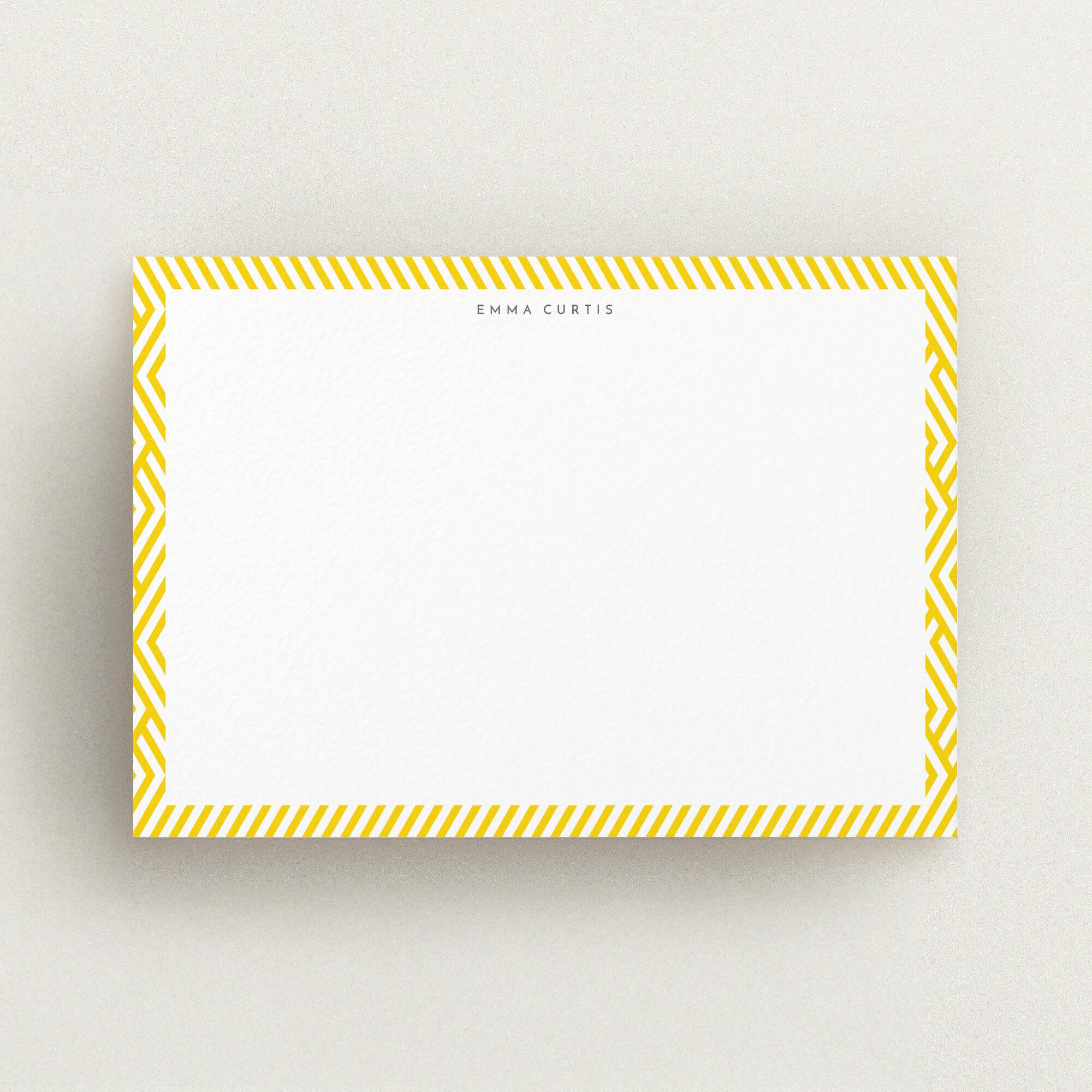 Direction to yellow in Personalised Stationery Note Cards - For Her