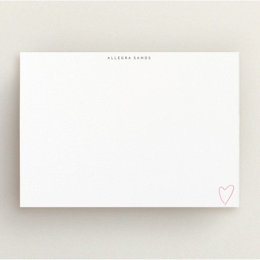 Custom Writing Stationery Design for Women - "From me to you " A ladies custom writing stationery named "From me to you ". It is an A5 card in a landscape orientation. "From me to you " is available as a flat card, with tones of white and pink.