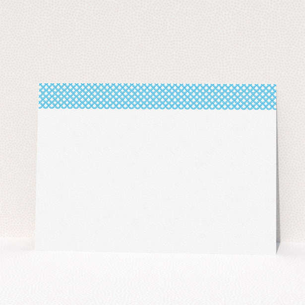 A ladies custom writing stationery template titled "Japanese blue". It is an A5 card in a landscape orientation. "Japanese blue" is available as a flat card, with tones of blue and white.