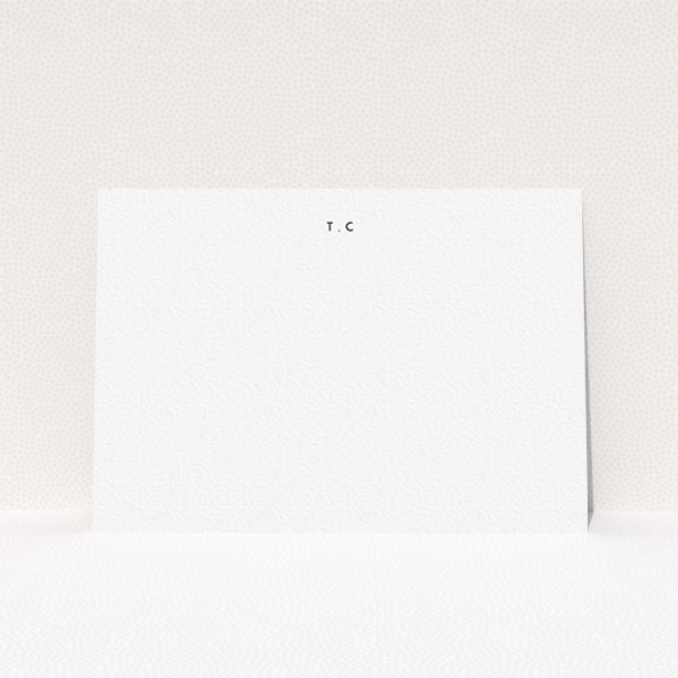 A ladies personalised note card design titled "Blank canvas". It is an A6 card in a landscape orientation. "Blank canvas" is available as a flat card, with tones of white and Blue.