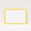 A ladies personalised note card design titled "Direction to yellow". It is an A5 card in a landscape orientation. "Direction to yellow" is available as a flat card, with tones of yellow and white.