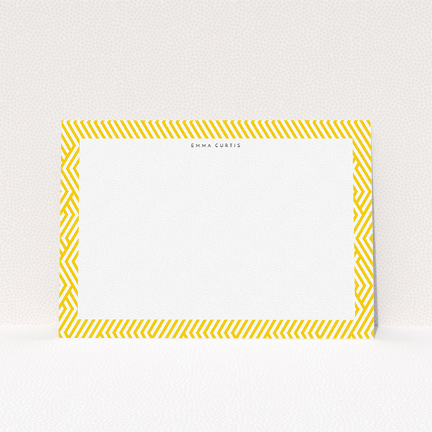 A ladies personalised note card design titled "Direction to yellow". It is an A5 card in a landscape orientation. "Direction to yellow" is available as a flat card, with tones of yellow and white.