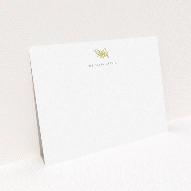 A ladies personalised note card called "From the old tree". It is an A5 card in a landscape orientation. "From the old tree" is available as a flat card, with tones of white and gold.