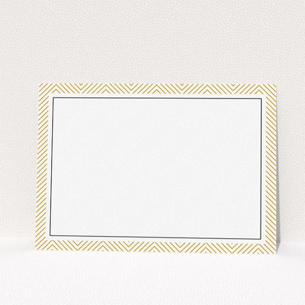A ladies personalised note card named "Golden Lines". It is an A5 card in a landscape orientation. "Golden Lines" is available as a flat card, with tones of gold and white.