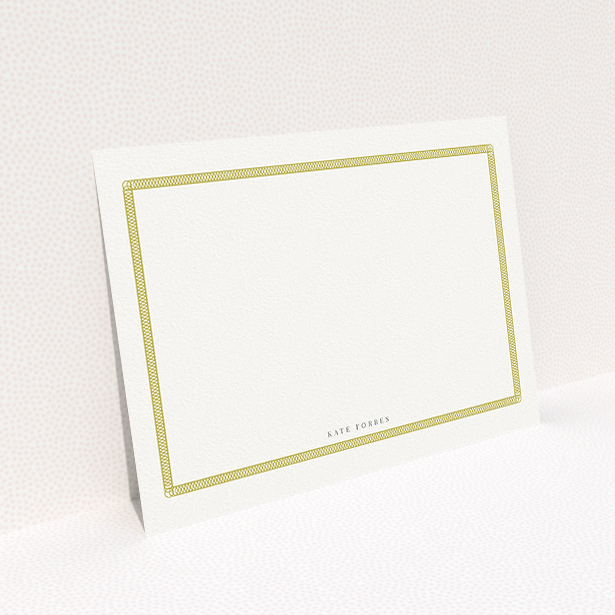 A ladies personalised note card named "Pick your circle gold". It is an A5 card in a landscape orientation. "Pick your circle gold" is available as a flat card, with tones of gold and white.