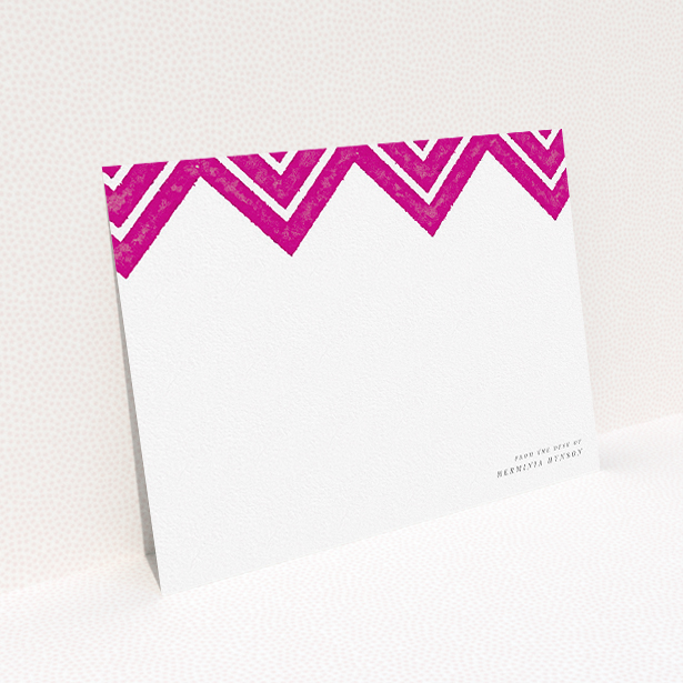 A ladies personalised note card named "Skiapthos". It is an A5 card in a landscape orientation. "Skiapthos" is available as a flat card, with tones of pink and white.