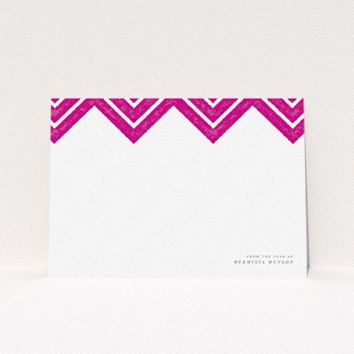 A ladies personalised note card named "Skiapthos". It is an A6 card in a landscape orientation. "Skiapthos" is available as a flat card, with tones of pink and white.