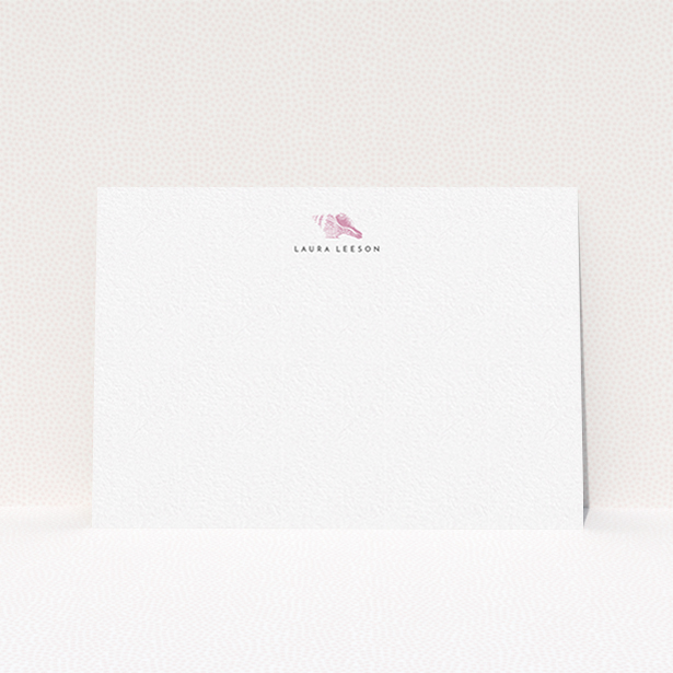 A ladies personalised note card design titled "To the year". It is an A6 card in a landscape orientation. "To the year" is available as a flat card, with tones of white and pink.