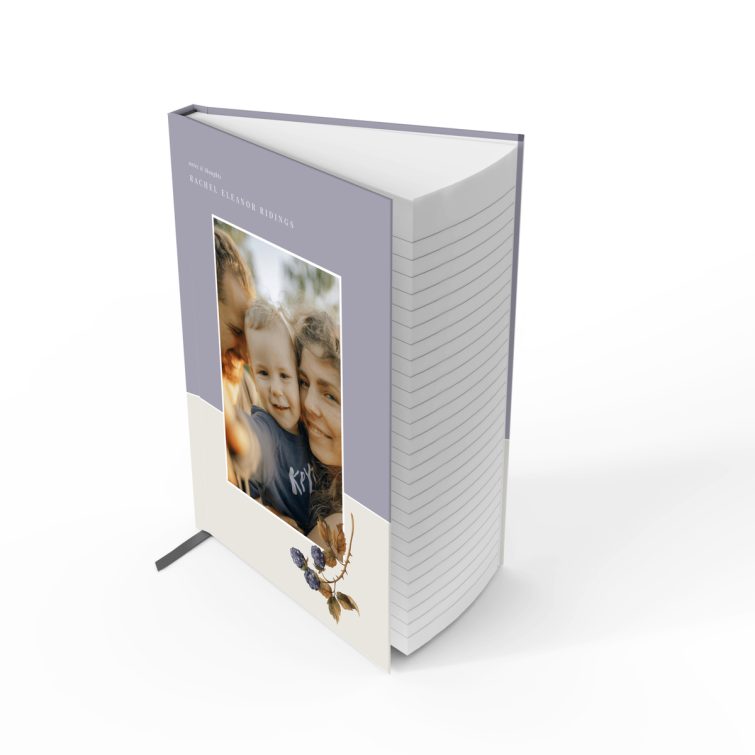 Elegant personalised notebooks design with one photo on the cover by Utterly Printable