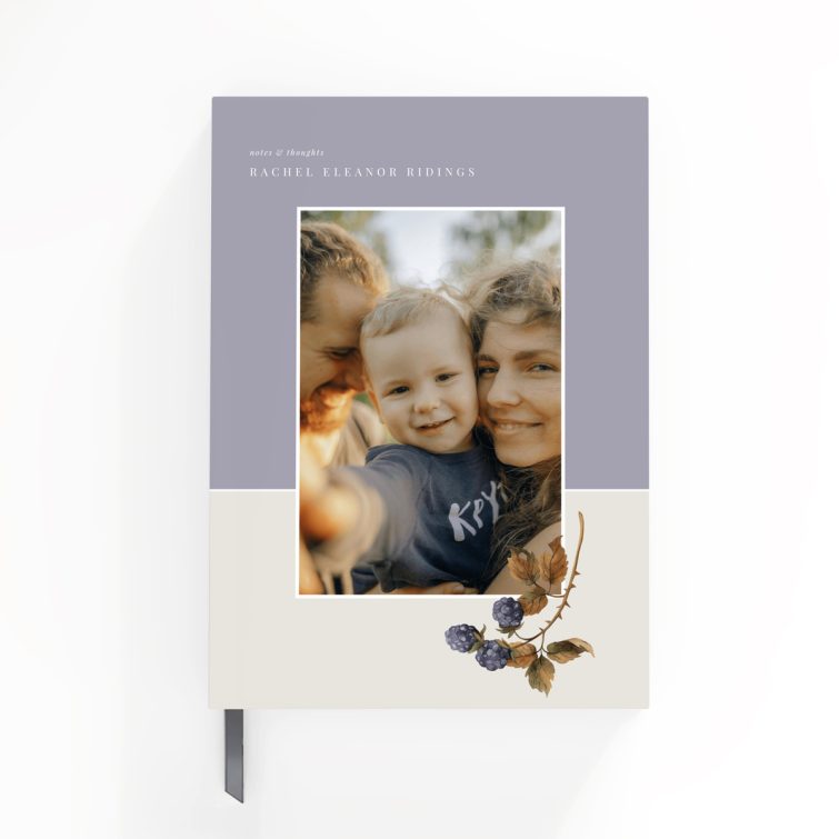 Elegant personalised notebooks design with one photo on the cover by Utterly Printable