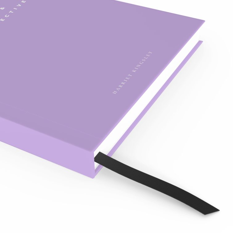 Purple notebook cover design with flame logo, no photos, from Utterly Printable.