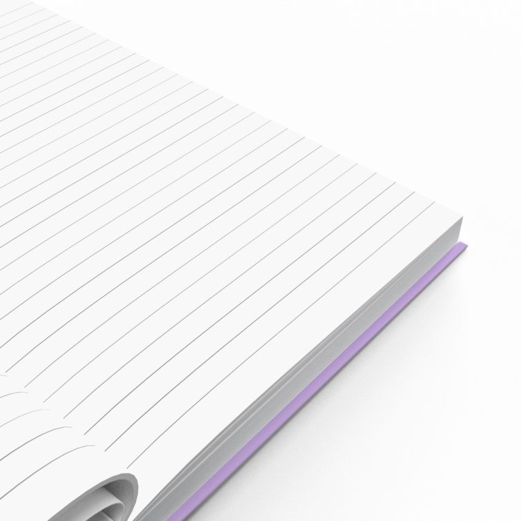 Purple notebook cover design with flame logo, no photos, from Utterly Printable.