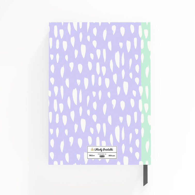 Colourful portrait notebook cover design with abstract pattern, by Utterly Printable, featuring no photos.