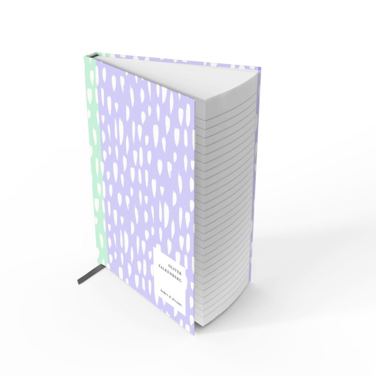 Colourful portrait notebook cover design with abstract pattern, by Utterly Printable, featuring no photos.