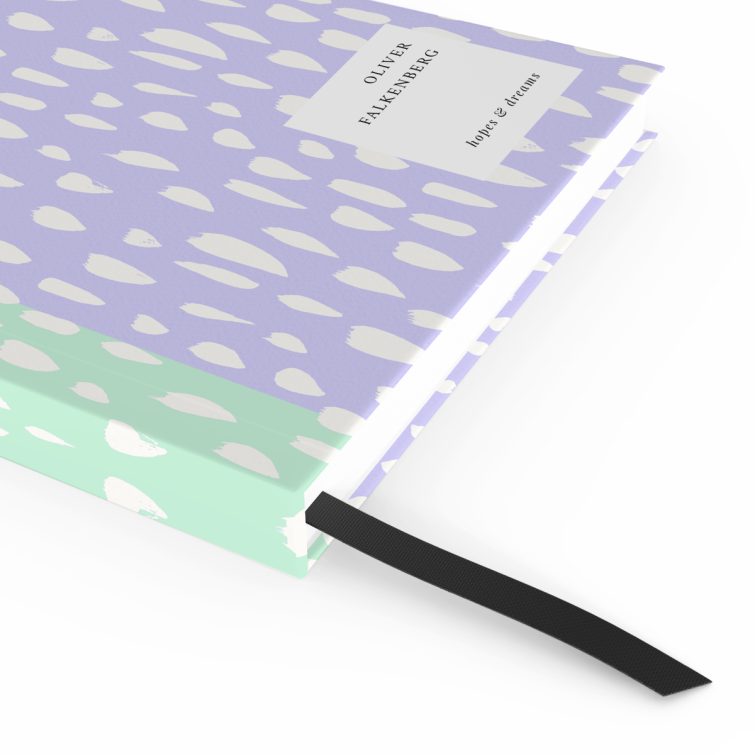 Colourful portrait notebook cover design with abstract pattern, by Utterly Printable, featuring no photos.