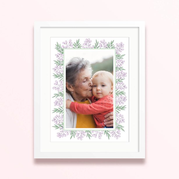 lavender frame framed mounted photo print vibrant design 400x300 portrait white - Lavender Frame