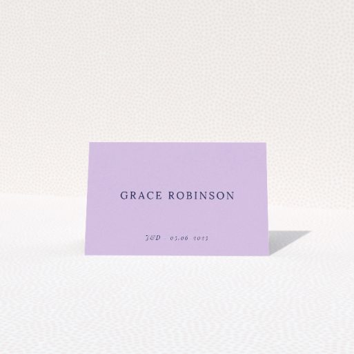 Lavender Hill Classic Place Cards - Elegant Traditional Wedding Place Card Template. This is a view of the front