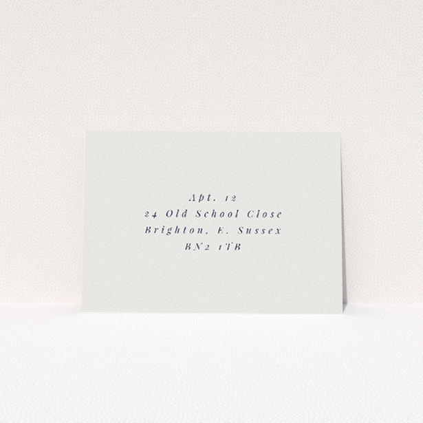 RSVP card from the Lavender Hill Classic wedding stationery suite - gentle lavender hue with crisp typography, embodying timeless grace and classic sensibility. This is a view of the back