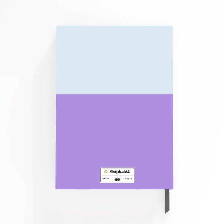 Customisable pastel notebook design with two-tone cover by Utterly Printable, featuring zero photos.