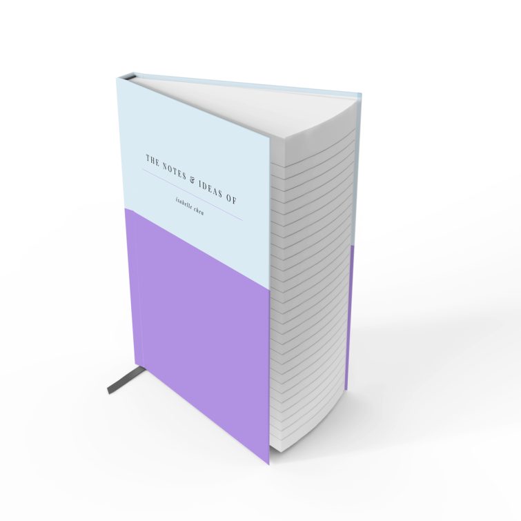 Customisable pastel notebook design with two-tone cover by Utterly Printable, featuring zero photos.