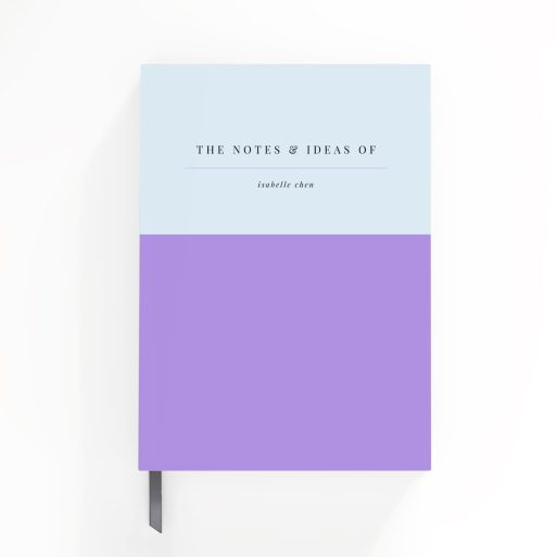 Customisable pastel notebook design with two-tone cover by Utterly Printable, featuring zero photos.