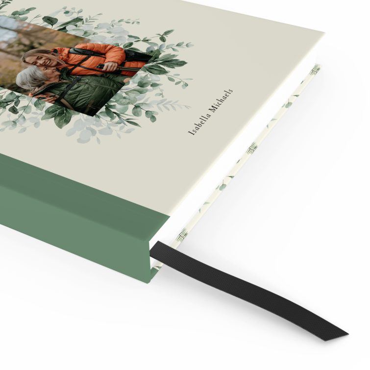 Floral design notebooks with one photo on front cover by Utterly Printable.