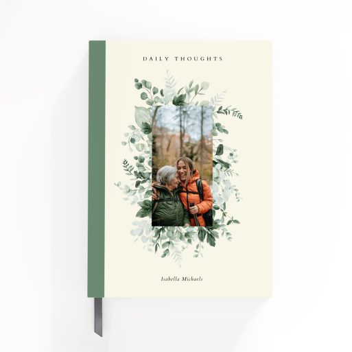 Floral design notebooks with one photo on front cover by Utterly Printable.