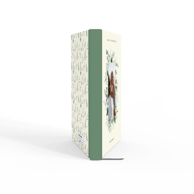 Personalised floral notebook design with a single photo placeholder on the cover, by Utterly Printable.